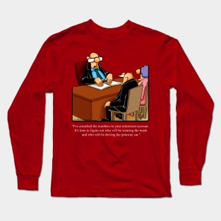 Funny Spectickles Retirement Financial Planning Cartoon Humor Long Sleeve T-Shirt